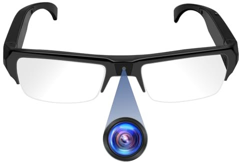 Nisanuki Cámara Espía Gafas, Mini Camara Oculta 1080P HD, Mini Camaras Espias con Gafas Grabación de Vídeo para Reuniones, Viajes, Deportes