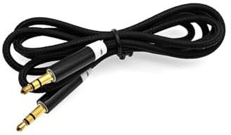 JZK 1M Câble auxiliaire 3,5 mm, câble adaptateur jack stéréo 3,5 mm plaqué or, rallonge audio pour casque auxiliaire pour iPod, pour iPhone, pour iPad, voiture, haut-parleur - Fil tressé en nylon