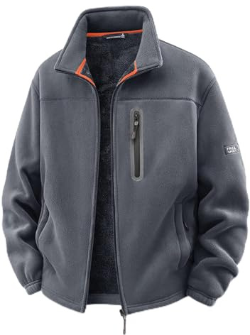 PADOLA Veste Polaire Homme Hiver Double Face Col Roulé Pull Chaude Zippé Manteau avec Multi-Poches Uni Blouson Parka Sherpa d'extérieur Vestes Travail Blousons Pulls