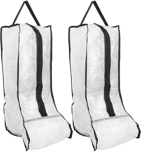 UPKOCH 2pezzi Sacchetti per Scarpe Stivali Alti in Pvc Chiusura a Zip Portatile per Protezione e Anti Polvere per Casa e Viaggio