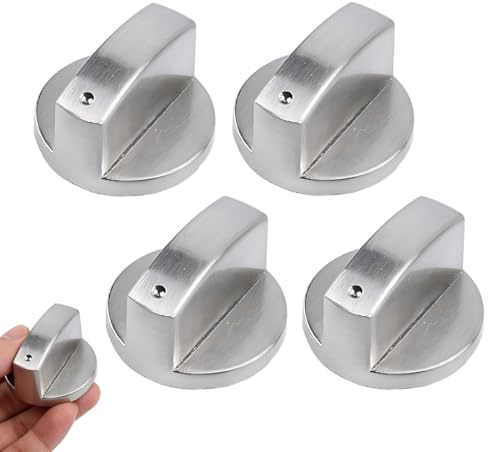 IEBTAWN 4 Pezzi Manopole Forni a 8 Assi, Pomelli Metallici per Cucine Universal Sostituzione per Valvole Gas con Scanalature 8, Maniglia di Ricambio per Piano Cottura Fornello
