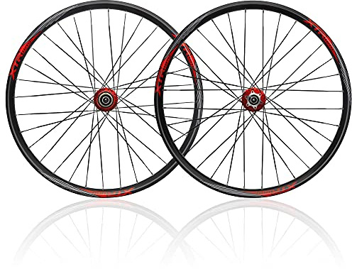 Juego De Ruedas De Bicicleta 26/27.5/29 Pulgadas Radios Planos MTB Llanta Freno De Disco 32H QR, 8-11 Velocidades Cassette(Rot,27.5)