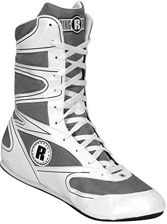 Ringside Scarpe da Boxe Alte Indistruttibili per Muay Thai MMA Combattimento Libera - SHOE10 WHITE08, Bianco