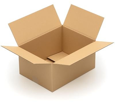 KK Verpackungen cartons d'expédition 400 x 300 x 200 mm marron simple paroi (dimensions extérieures 405 x 305 x 210 mm) | 100 pièces, boîtes pliantes adaptées à l'expédition (KK27)