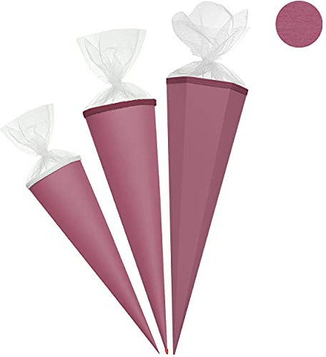 alles-meine.de GmbH Schultüte - Rohling - Beere - helle Brombeere & Himbeere - 70 cm - rund - Tüllabschluß - mit/ohne Kunststoff Spitze - Zuckertüte - Markneukirchen - Jungen M..