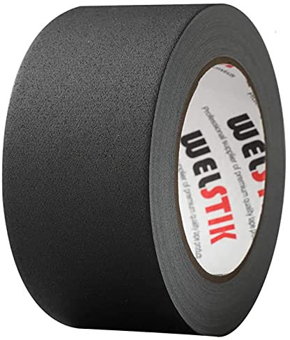 WELSTIK 50mm X 30.2m Black Matt Cloth Gaffer Tape, Non-Reflective, Easy to Rip