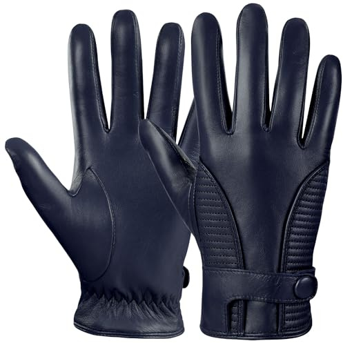 GSG SINCE 1998 Gants Cuir Homme Élégants | Cuir d’Agneau Véritable Sans Chrome, Doublure Cachemire, Tactiles et Chauds, Cadeau pour Homme