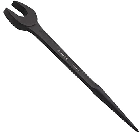 WEDO Spezialstahl Maulschlüssel für Gerüstbau 40 Chromstahl Einmaulschlüssel mit Klemmleiste, Schwarz-Spray auf der Oberfläche, Starkes Drehmoment, 24 * 280mm