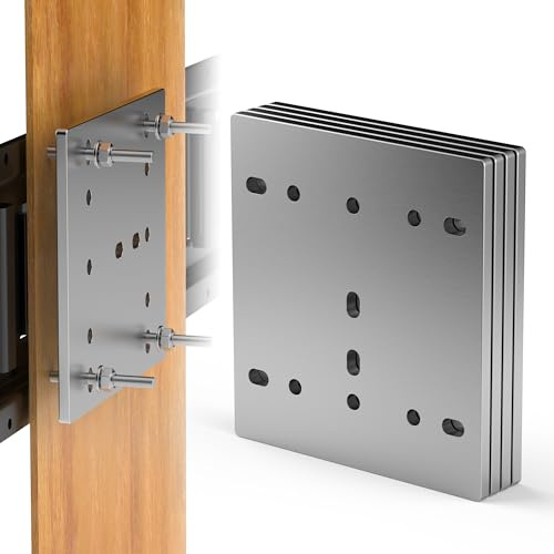 MooxHAI 4 placas E Track | Kit de instalación de placa trasera E-Track | Accesorios de riel electrónico resistentes con pernos, tuercas y arandelas | Adecuado para camiones, remolques, suelos de