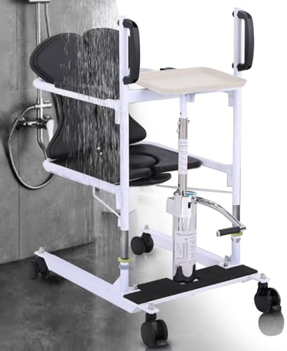 Hydraulischer Patientenlifter, Rollstuhllifte für Zuhause, Lifter für Patienten mit 180° geteiltem Sitz, Patiententransferstühle für Senioren, Nicht geeignet für totale Lähmung