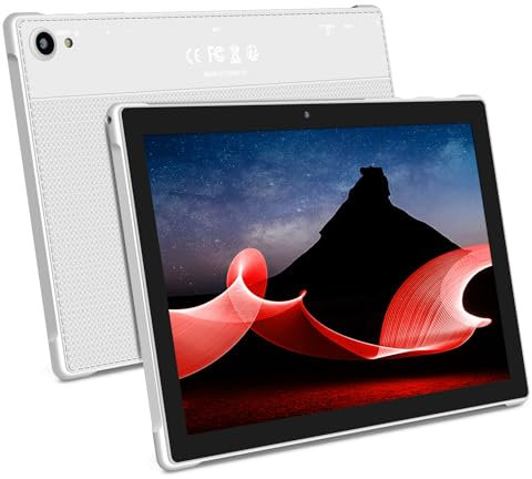 Haehne Tablet 10 Pulgadas, Android 11 Tablet Táctil, 2GB RAM+32GB ROM (1TB TF), Type-C, 5100mAh, Bluetooth, WiFi, GPS, Android Tablets, Plata