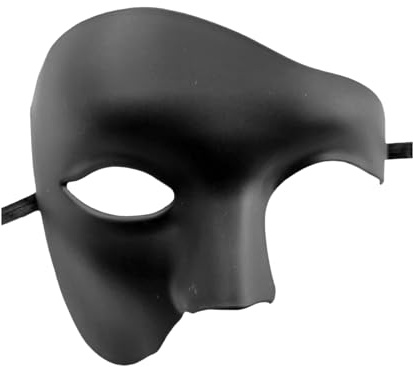 Axvxby herrmask, enögd halvansikte fantommask, halv ansiktsmask Phantom Opera män maskerad party nattklubb mask teaterstil herrmask