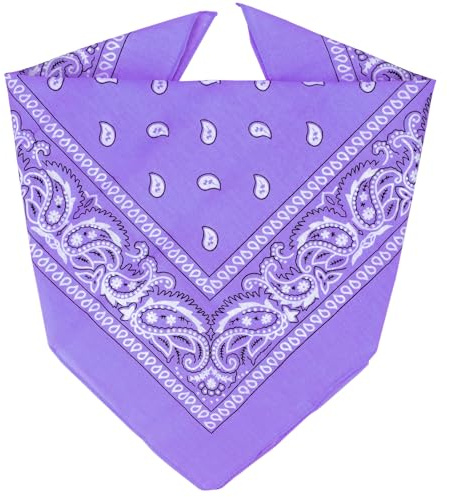 ZENO Bandana Lavanda – 100% Algodón & Fibra Natural – Pañuelo Cabeza Hombre y Mujer Sin Poliéster – Suave, Resistente & Lavable – Bandana Hombre y Mujer – Unisex & Niños