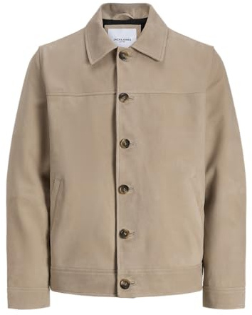 JACK & JONES Suede Jacket Jjecasablanca-Giacca in Pelle Scamosciata, Corda, x_s Uomo