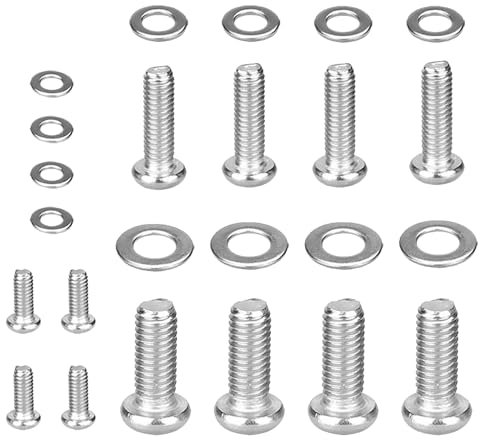 24 Pack TV Mount Hardware Kit, VESA TVMount Screws, Universal TVMounting Hardware Kit, Vesa Screw TVStand Screw Stainless for TV and Monitor Mounts Bracket Fixing Stainless Steel Screws Washers