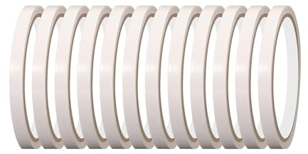 Amcbkyea Lot de 12 Rouleaux de Ruban Adhésif Double Face pour Couture et Artisanat, 6 mm x 10 mètres par Rouleau, Idéal pour Travaux Manuels, Bricolage, Emballage Cadeau, Albums Photos et Plus Encore