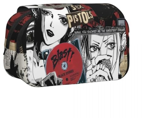 DEXSHUN Nana Anime Astuccio Osaki Nana/Komatsu Nana Pencil Case Doppio Strato Stampa 3D Astuccio Astuccio Grande Scatola di cancelleria per studenti, Type01, 21x7.5x10cm, Astuccio Anime