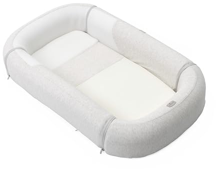 Chicco Mommy Pod 3in1, Riduttore Lettino Neonato, 81 cm x 49 cm, Nido per Bebè, 0-3 mesi per la Nanna, 0-8 mesi per il Tummy Time, Rivestimento in Cotone Organico, Lavabile in Lavatrice, Beige