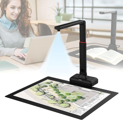 USB-dokumentskanner, stor format bokskanner med OCR, automatisk korrigering och skärning, justerbar höjd, multibildigenkänning för teknik, medicinsk, utbildning