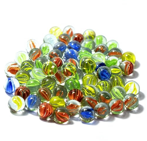 ARSUK Billes en Verre Colorées 15 mm – Lot de 40, Billes Chat d’Œil pour Enfants, Jeux & Circuit de Billes, Artisanat DIY, Décoration Vases, Centres de Table, Maison, Aquarium, Jardin (230 g)