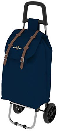 Colombo Carrello Porta Spesa, Acciaio, Blu Scuro, Capacità: 40 L