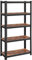 SONGMICS Standregal, 2er Set, Bücherregal, Lagerregal, 5 Ablagen, Küchenregal, Regal, 30 x 75 x 150 cm, bis 650 kg belastbar, verstellbare Ablagen, Industrie-Design, vintagebraun-schwarz GLR030B02