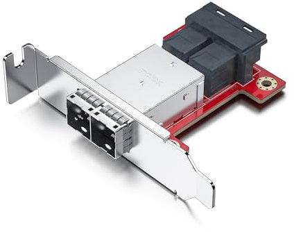 10Gtek Mini SAS Adapter SFF-8643 to SFF-8644 Dual Port Mini SAS Adapter