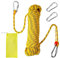 WeeGoo 20M Climbing Rope, 10 mm Thick Multifunctional Cord Safety Rope with 2 Carabiners, Outdoor Rope for Hiking Camping Exploration Caving Fishing Rescue Emergency Escape (Yellow)