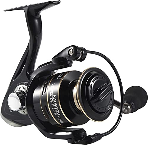 BNTTEAM - Moulinet de Pêche Coupe en Métal pour Bateau Eau Salée Douce 14BB 5.2:1/4.7:1 Modèles 1000, 2000, 3000, 4000, 5000, 6000, 7000 (Black, 7000 Série)