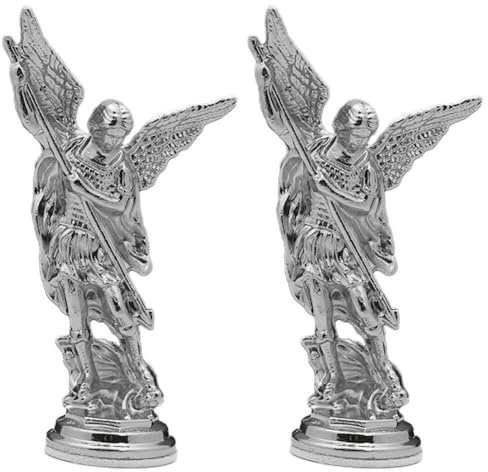 Wudaizhi Figura De San Miguel, Arcángel Que Derrota a Satán, Estatuas Guardianas, Ctafts De Aleación De Zinc para El Escritorio De La Habitación del Hogar