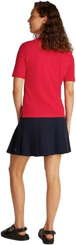 Tommy Hilfiger Damen Poloshirt Kurzarm Regular Fit, Rot (Primary Red), XL