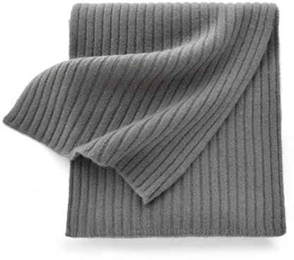 WENH Enkel och grå ullscarf for kvinnor på vintern Förtjockad och varm stickad ren ull långa halsdukar for män
