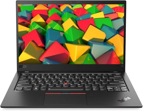 Lenovo ThinkPad X1 Carbon Gen 8 Ultrabook, 14 Inch FHD Laptop, Intel Core i7-10610U, 16GB RAM, 256GB SSD, QWERTY Keyboard, Windows 11 Pro (Refurbished)