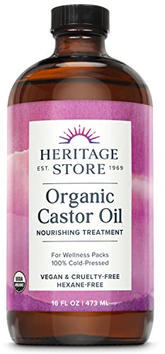 Heritage Store Organic Castor Oil, 16 Ounce