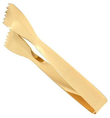 Bonzer Gold Copper Metal Ice Tong - Premium Barware, Cocktail Equipment, Bar Tools
