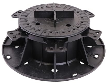 Gartenwelt Riegelsberger justierbarer Plattenlager PRO Stelzlager Stellfuß für Terrassen-Platten Keramik Stein Beton Fliesen höhenverstellbar 64-110 mm | 42 Stück (1 Karton)