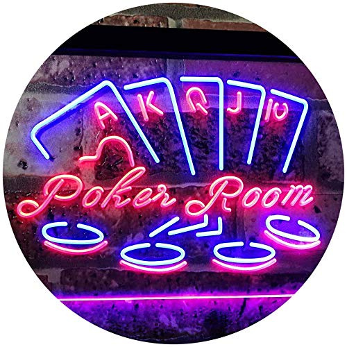 ADVPRO Poker Room Casino Game Room Dual Color LED Neon Sign Blue & Red 16 x 12 st6s43-i2347-br