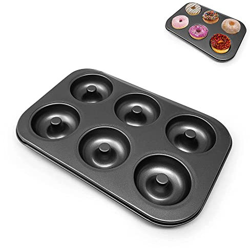 plastific 6 Cup Muffin Cake Pan Baking Tray Cupcake Deep Tin Fairy Steel Bakeware - Bakeware Pan Tray Mould Non Stick Coating (6 Cup Metal Donut Tray)