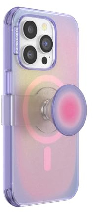 PopSockets iPhone 14 Pro Hülle mit Handygriff und Slide kompatibel mit MagSafe, Handyhülle für iPhone 14 Pro, kabellos aufladbar - Aura