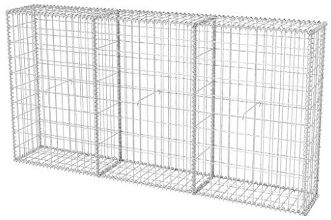 WIFESE Panier gabion 200 x 30 x 100 cm - En pierre - Mur de gabion - Clôture de jardin - Colonne de gabion - Clôture murale pour plantes - Abion de pierre - Paniers gabions en acier galvanisé