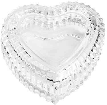 Cabilock Liebe Glasbox Glasschmuckschatulle Glasschmuckschatulle Für Organizer Mit Deckel Box Schmuckschatulle Schmuckschatulle Displayhalter Ringhalter Transparente Herzförmige Box