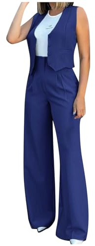 NSICBMNO Ensembles de Pantalon pour Femmes UK - Deux Pièces - Gilet et Pantalon - Ensembles de Costumes Formels - Ensembles de Détente - Pantalon à Taille Haute - Costumes sur Mesure - Costumes