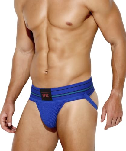 Casey Kevin Jockstrap herr sportunderkläder stringtrosa och stringtrosa herr suspension testiklar trosor, A4-blå, M