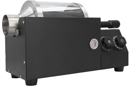 Tangxi Torréfacteur électrique de Grains de café, Torréfacteur Automatique de Grains de café à la Maison, Baril en Verre d'acier Inoxydable pour le Sésame de Soja (Prise UE 220V)