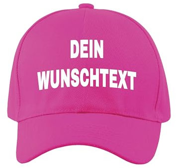 NIMAMA Unisex Erwachsenen Cap Bedrucken Lassen - Mit Wunschtext personalisiert - Individuell als Geschenk für Herren und Damen selbst gestalten - Pink