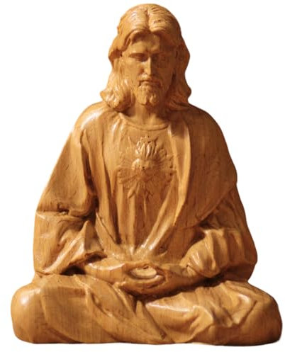 DAWCBVJQ Jesus Christus Statue – Meditation Jesus Heilige Statuen, Jesusstatue, Skulptur, 15 cm Statue, Heimdekoration, Kirchendekoration für Partys, Gastgeschenke