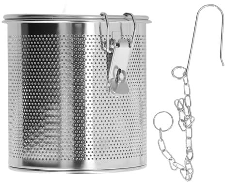 Seasoning Strainer, Stainless Steel Cooking Spice Filter Seasoning Mesh Design Tea Ball Strainer Soup Seasonings Seperation Basket for Gravy Soup Taste Spice (1.3L)