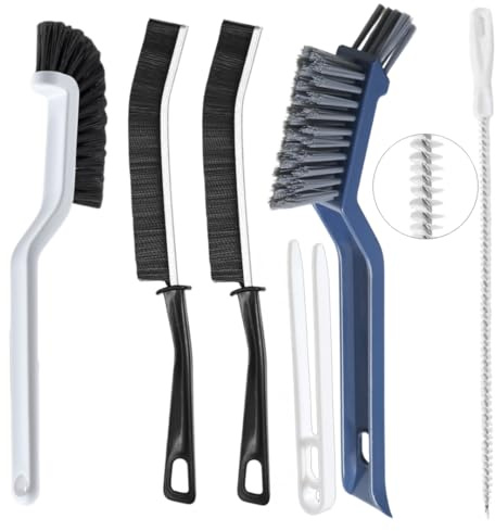 Set de 5 Cepillos Limpieza Hogar Multifuncionales - Cerdas Duras para Grietas, Juntas y Huecos - Cepillo de Limpieza Ideal para Cocina, Baño y Ventanas