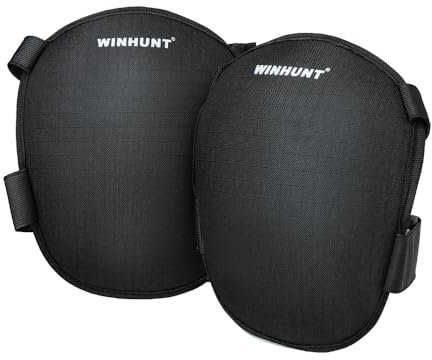 WINHUNT Professional Knee Pads, Water-Resistant, Breathable, 40-62 cm Adjustable Band, Black