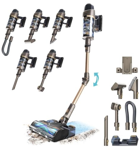 Cecotec Aspiradora Escoba sin Cable con Inteligencia Artificial Conga Rockstar RX90 AI AquaPet Flex X-Treme. 350AW, 850W, Autonomía 100mins, Cepillo Hairless Antienredos, Tubo Flexible y Accesorios